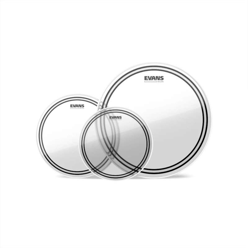 Evans Drumheads EC2 Clear 3-Piece Tom Pack - 10", 12" & 14"