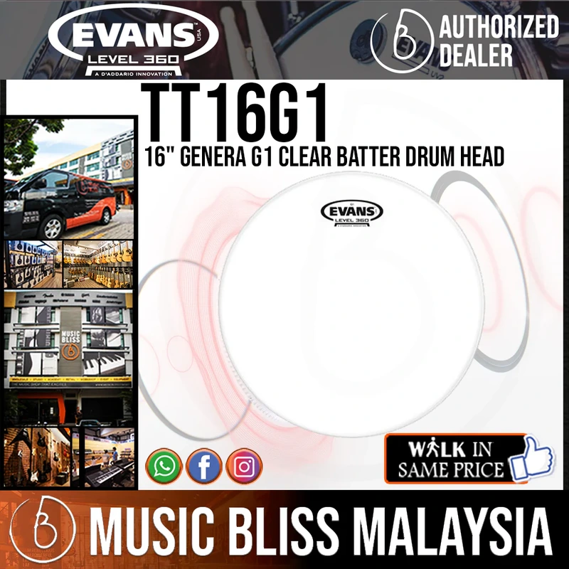 Evans TT16G1 Genera G1 16-Inch Clear Batter Drum Head