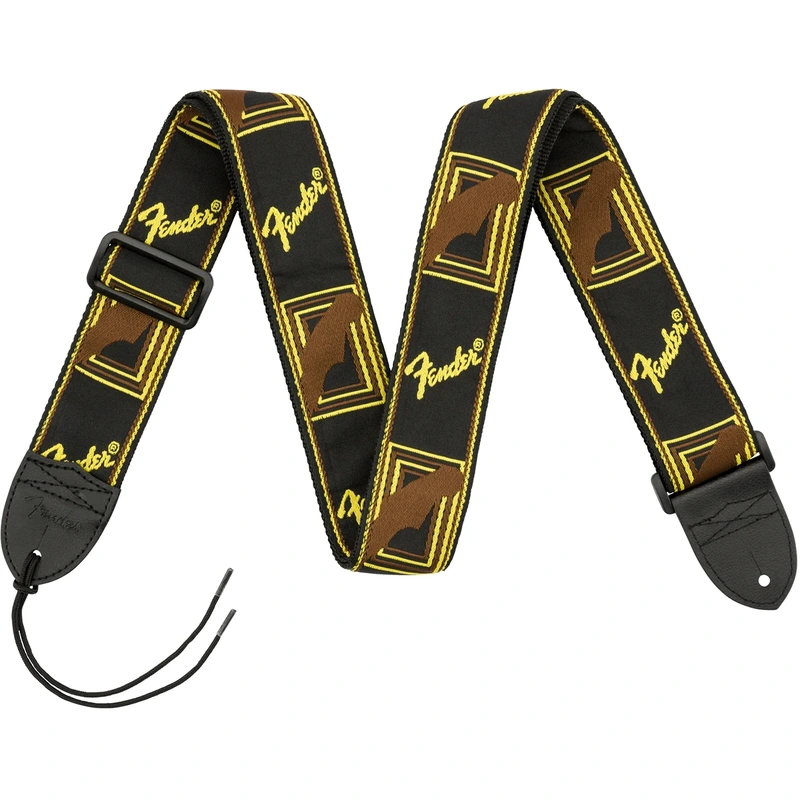 Fender 2" Monogrammed Guitar Strap Black/Yellow/Brown