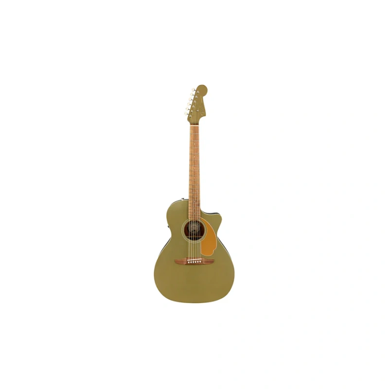 Fender California Newporter Player Acoustic-Electric Guitar Olive Satin