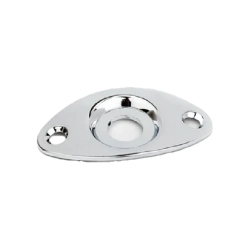 Fender Football Shape Curved Recessed Jack Ferrule Plate - Chrome