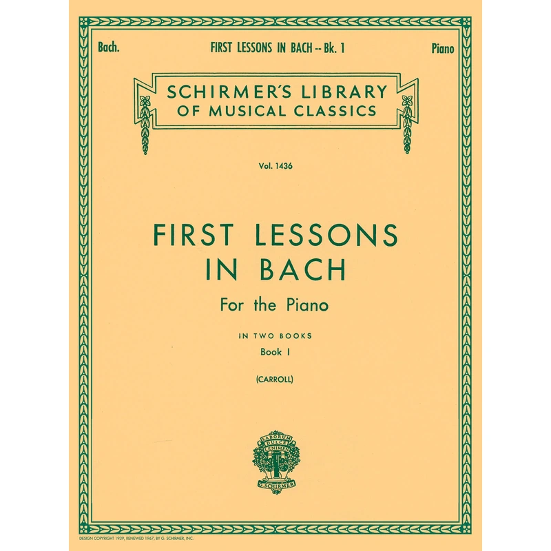 First Lessons In Bach Book 1