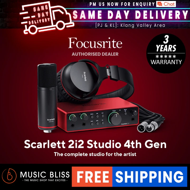 Focusrite Scarlett 2i2 Studio 4th Gen Recording Bundle