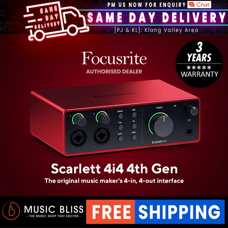 Focusrite Scarlett 4i4 4th Gen USB Audio Interface