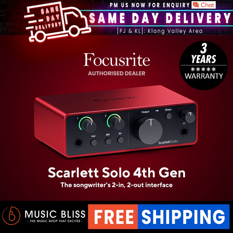 Focusrite Scarlett Solo 4th Gen USB Audio Interface