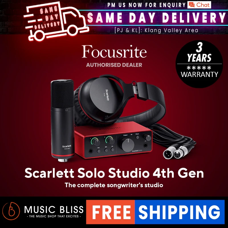 Focusrite Scarlett Solo Studio 4th Gen Recording Bundle