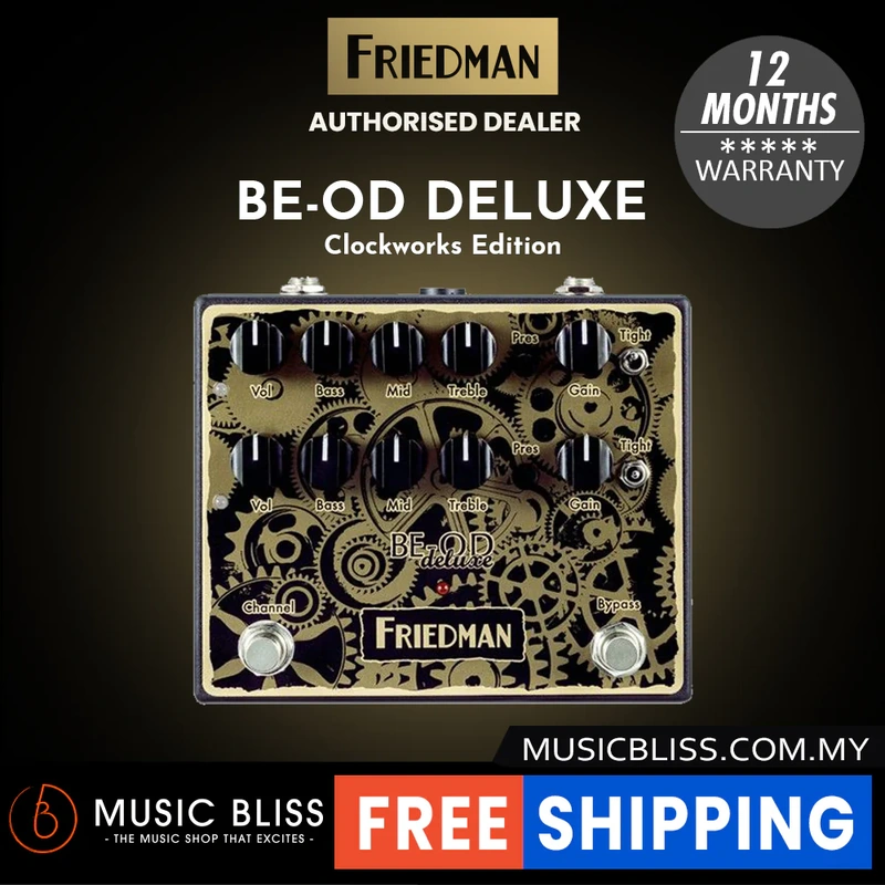 Friedman BE-OD Deluxe Dual Overdrive Pedal - Clockworks Edition