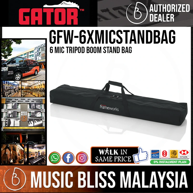 Gator Frameworks GFW-6XMICSTANDBAG Bag for 6 Tripod Microphone Stands with Booms