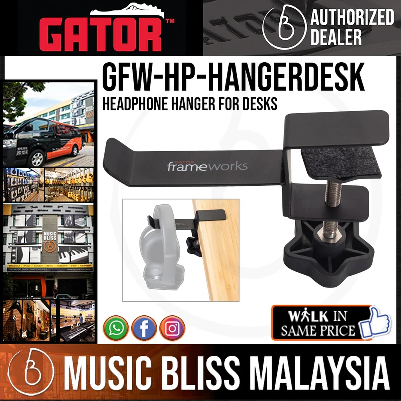 Gator Frameworks GFW-HP-HANGERDESK Headphone Hanger For Desks