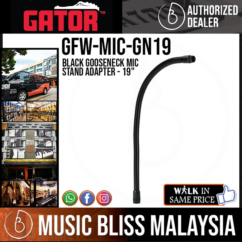 Gator Frameworks GFW-MIC-GN19 Black Gooseneck - 19"