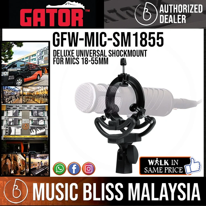 Gator Frameworks GFW-MIC-SM1855 Deluxe Universal Shockmount For Mics - 18-55mm (GFWMICSM1855)