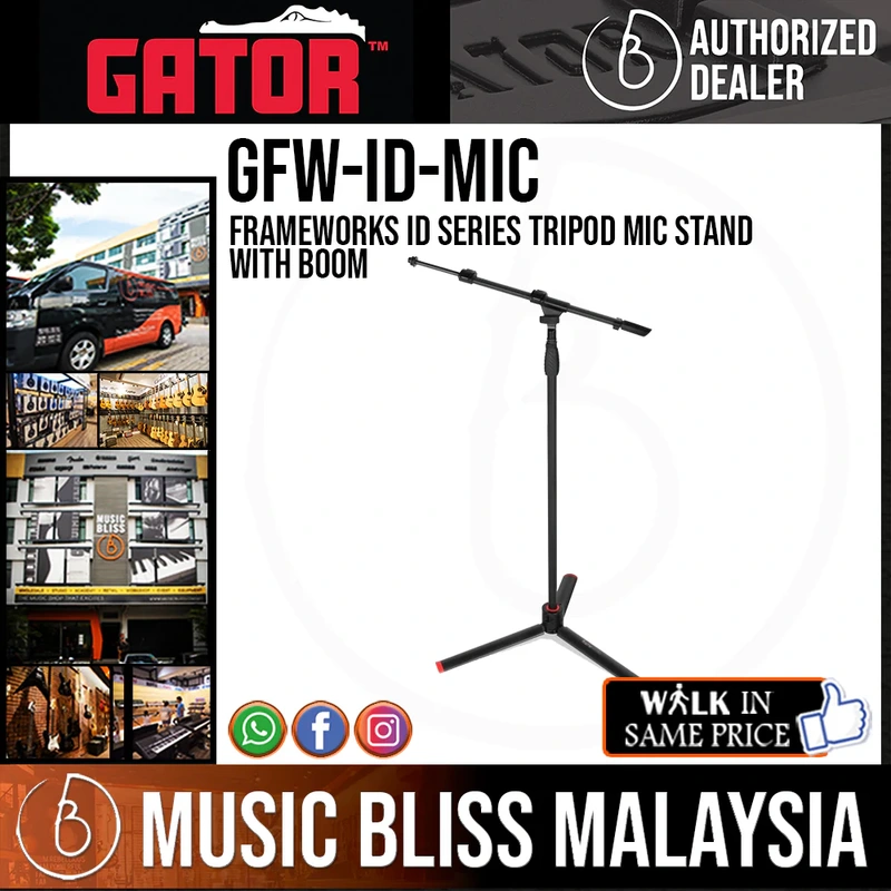 Gator Frameworks ID Series Tripod Mic Stand with Boom