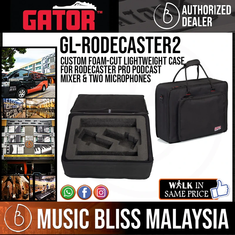 Gator GL-RODECASTER2 Lightweight Case for Rodecaster Pro and Two Mics
