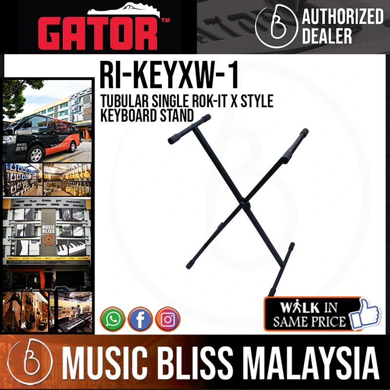 Gator Rok-It RI-KEYXW-1 Tubular Single X Keyboard Stand