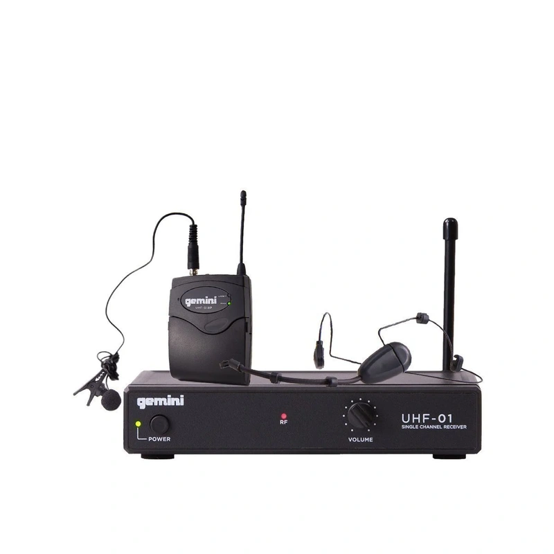 Gemini UHF-01HL Wireless Headset/Lavalier Combo System F3