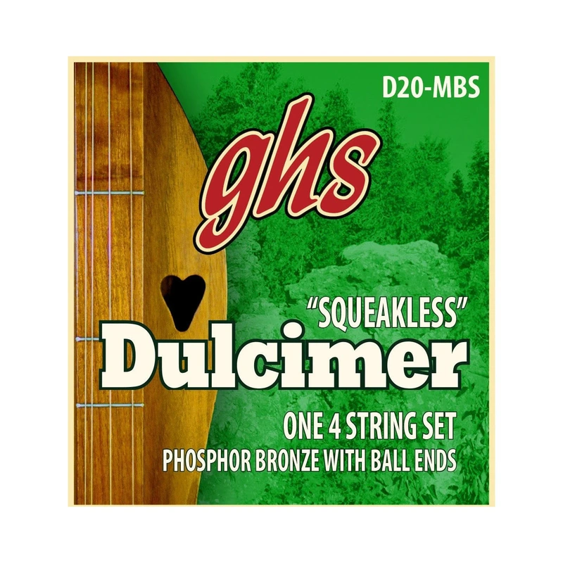 GHS D20-MBS Ball-End Plain/Phosphor Bronze Squeakless Lap Dulcimer Strings