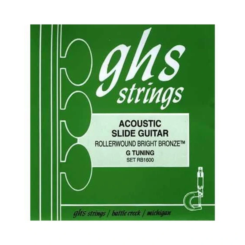 GHS RB160 Rollerwound Bright Bronze Resonator Guitar G Tuning Strings
