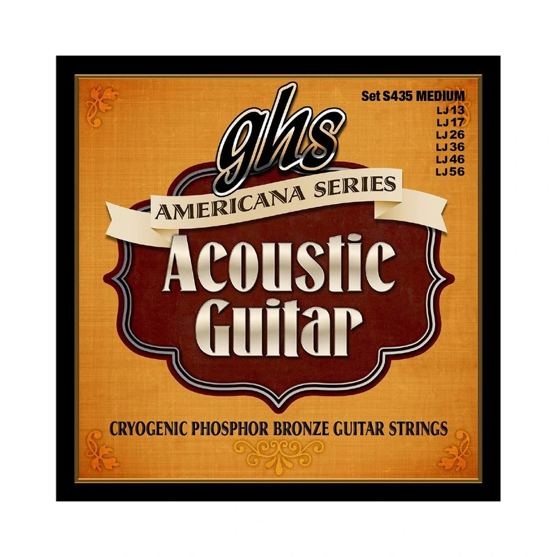 GHS S435 Americana Cryogenic Phosphor Bronze Medium Gauge Acoustic Guitar Strings