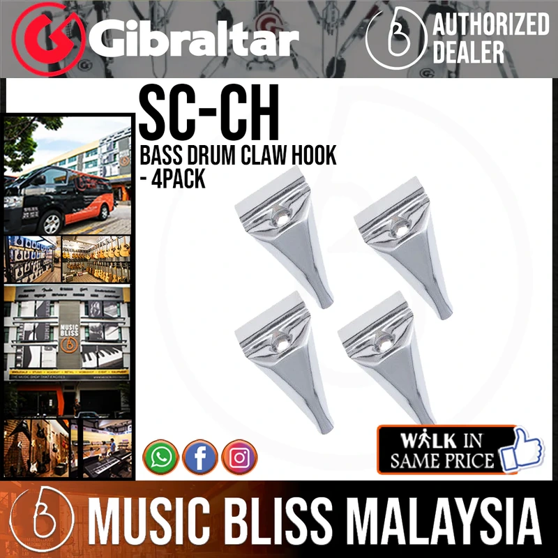 Gibraltar Bass Drum Claw Hook - 4-pack