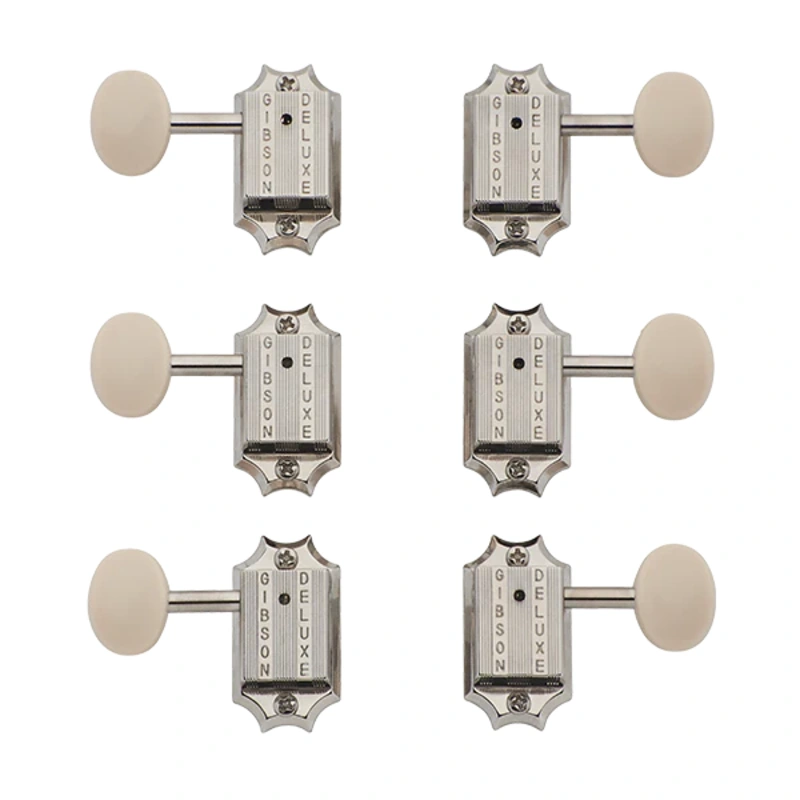 GIBSON ACCESSORIES DELUXE WHITE BUTTON TUNER SET - VINTAGE NICKEL (PMMH-060)