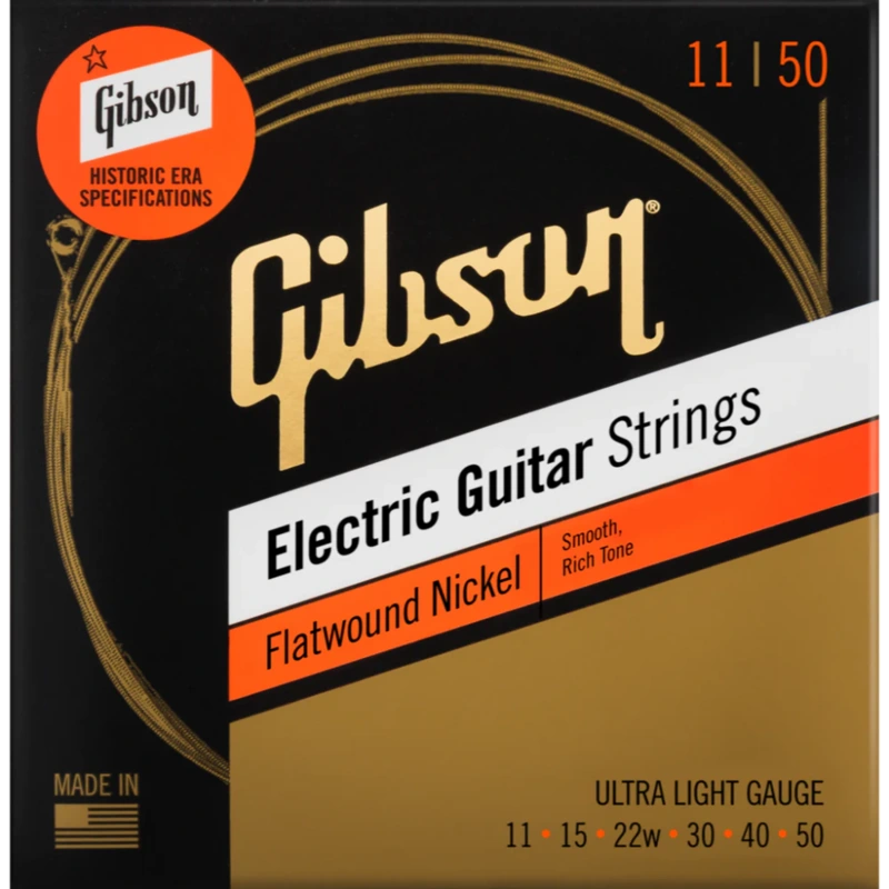GIBSON ACCESSORIES FLATWOUND ELECTRIC GUITAR STRINGS - .011-.050 ULTRA LIGHT (SEG-FW11)