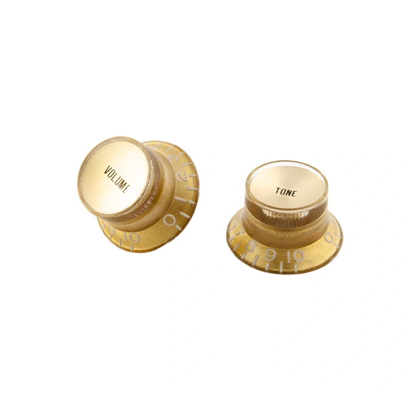 GIBSON ACCESSORIES TOP HAT KNOBS, 4PCS - GOLD W/ GOLD METAL INSERT (PRMK-030)