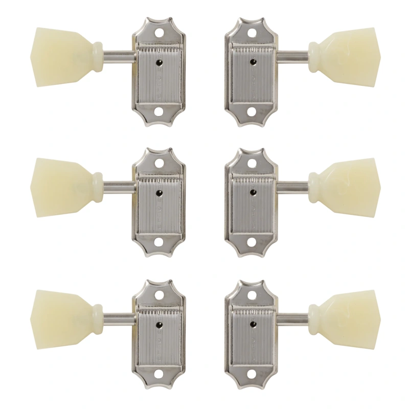 GIBSON ACCESSORIES VINTAGE LES PAUL PEARLOID MACHINE HEADS - NICKEL (PMMH-040)