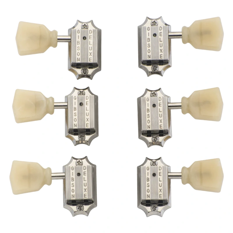 GIBSON ACCESSORIES VINTAGE NICKEL MACHINE HEADS - YELLOW BUTTONS (PMMH-050)