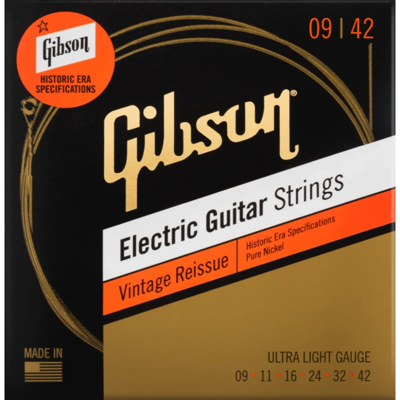 GIBSON ACCESSORIES VINTAGE REISSUE ELECTRIC GUITAR STRINGS - .009-.042 ULTRA LIGHT (SEG-HVR9)