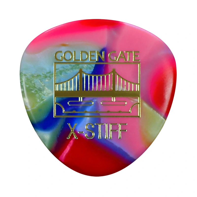 Golden Gate Multi-Color Rounded Triangle Flatpick, Extra Stiff