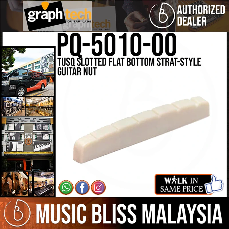 Graph Tech PQ-5010-00 TUSQ Slotted Flat Bottom Strat-Style Guitar Nut