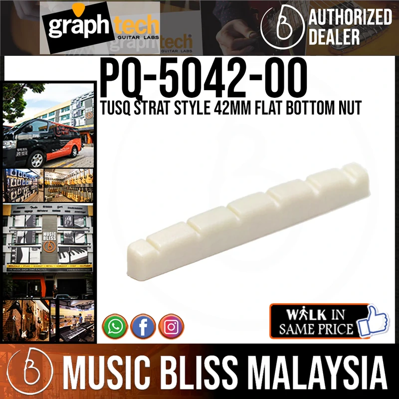 Graph Tech PQ-5042-00 TUSQ Strat Style 42mm Flat Bottom Nut