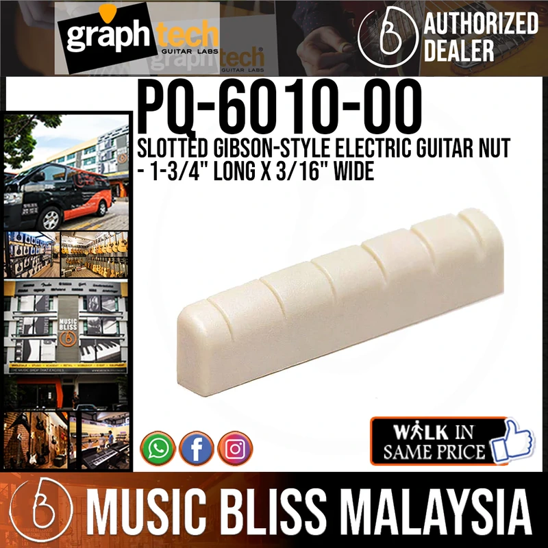 Graph Tech PQ-6010-00 TUSQ Slotted Gibson-Style Electric Guitar Nut - 1-3/4" Long x 3/16" Wide