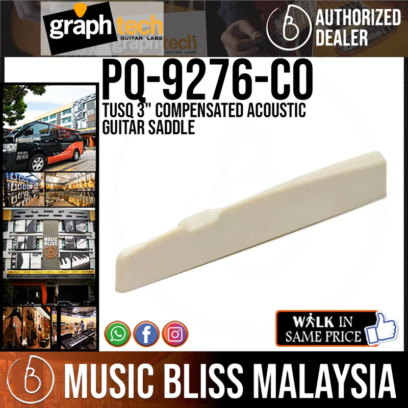 Graph Tech PQ-9276-C0 TUSQ 3" Compensated Acoustic Guitar Saddle
