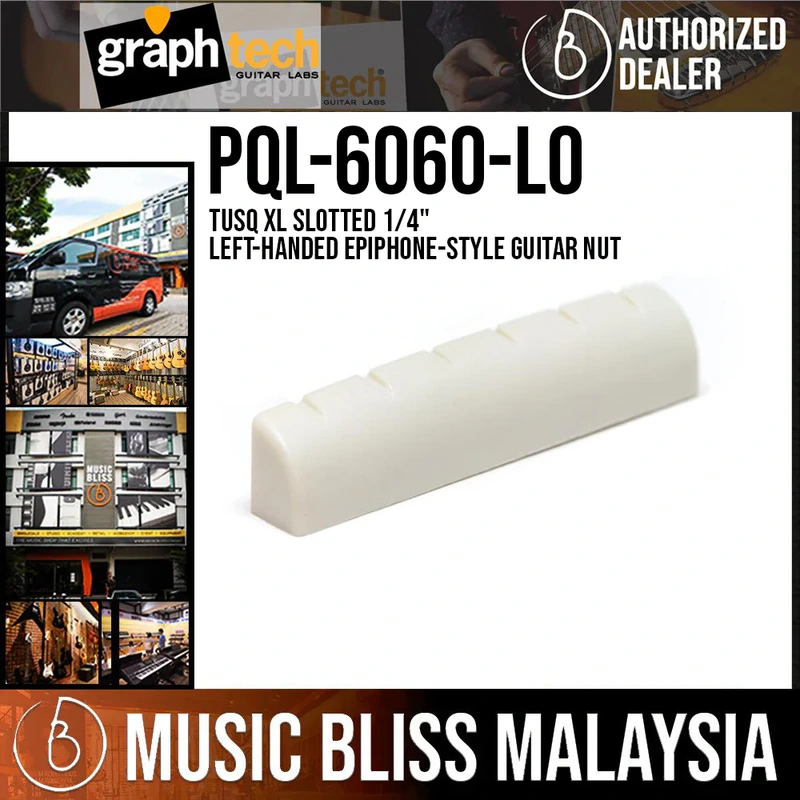 Graph Tech PQL-6060-L0 TUSQ XL Slotted 1/4" Left-handed Epiphone-Style Guitar Nut