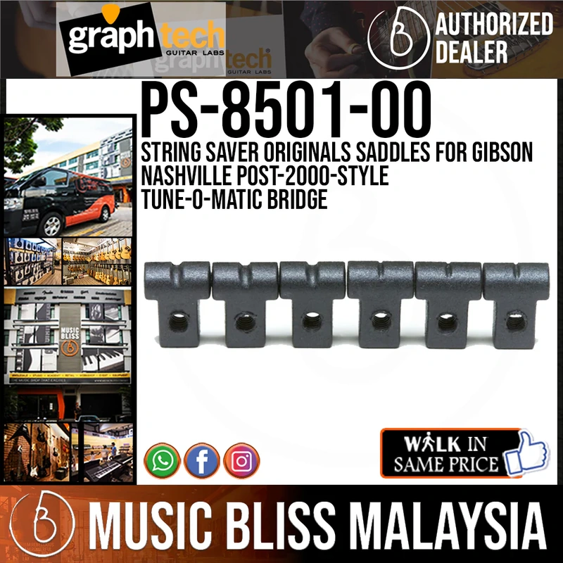 Graph Tech PS-8501-00 String Saver Originals Saddles for Gibson Nashville Post-2000-Style Tune-o-matic Bridge