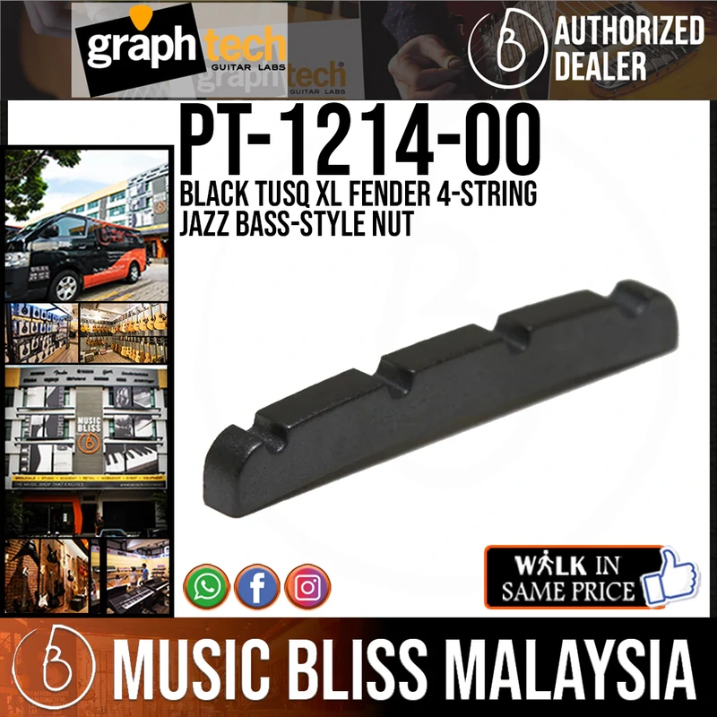 Graph Tech PT-1214-00 Black TUSQ XL Fender 4-string Jazz Bass-Style Nut