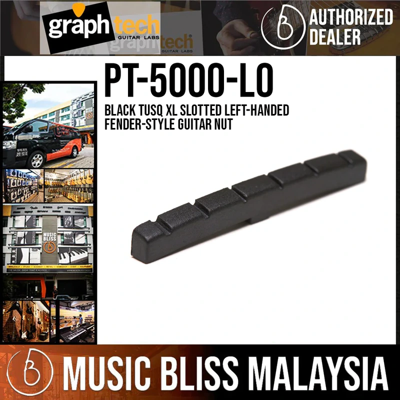 Graph Tech PT-5000-L0 Black TUSQ XL Slotted Left-handed Fender-Style Guitar Nut