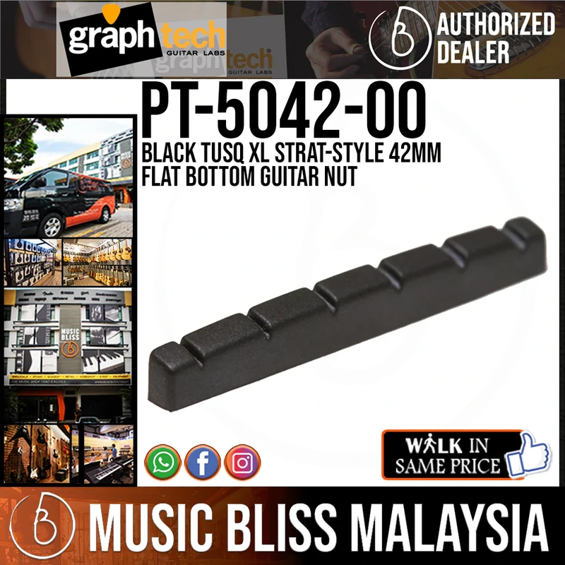 Graph Tech PT-5042-00 Black TUSQ XL Strat-style 42mm Flat Bottom Guitar Nut