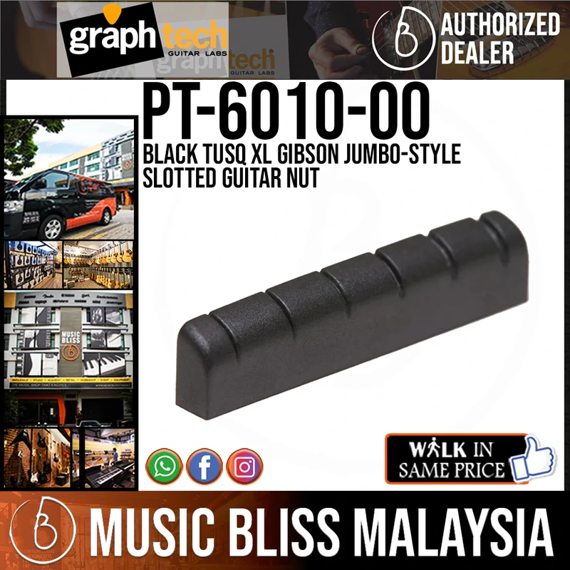 Graph Tech PT-6010-00 Black TUSQ XL Gibson Jumbo-style Slotted Guitar Nut