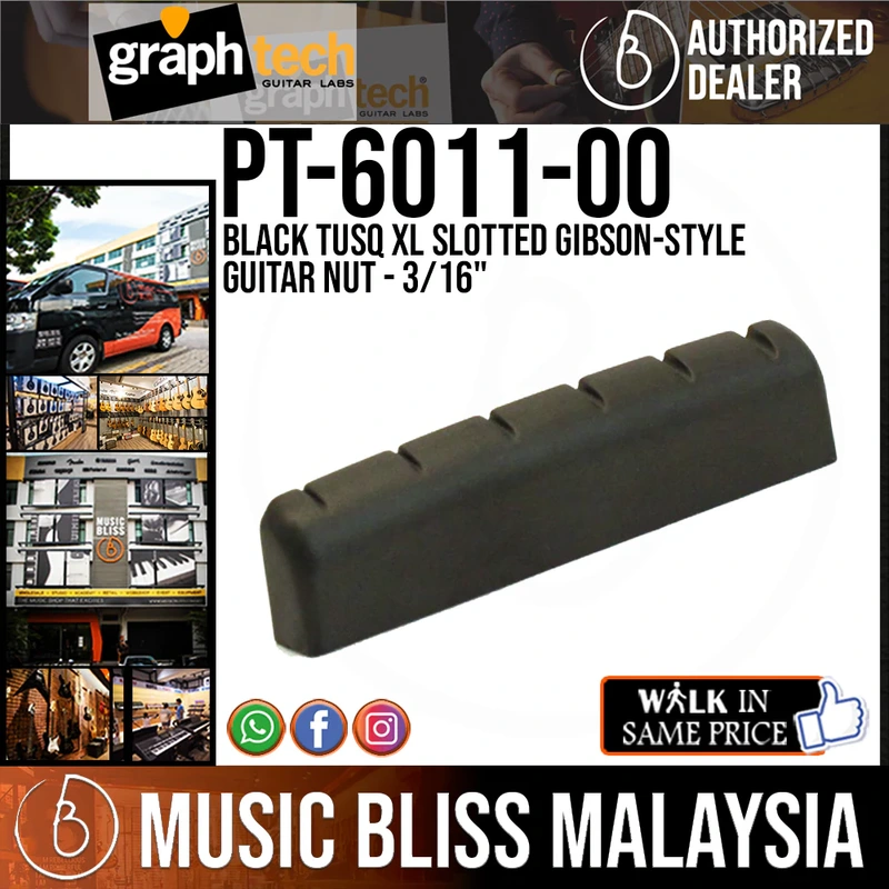Graph Tech PT-6011-00 Black TUSQ XL Slotted Gibson-style Guitar Nut - 3/16"
