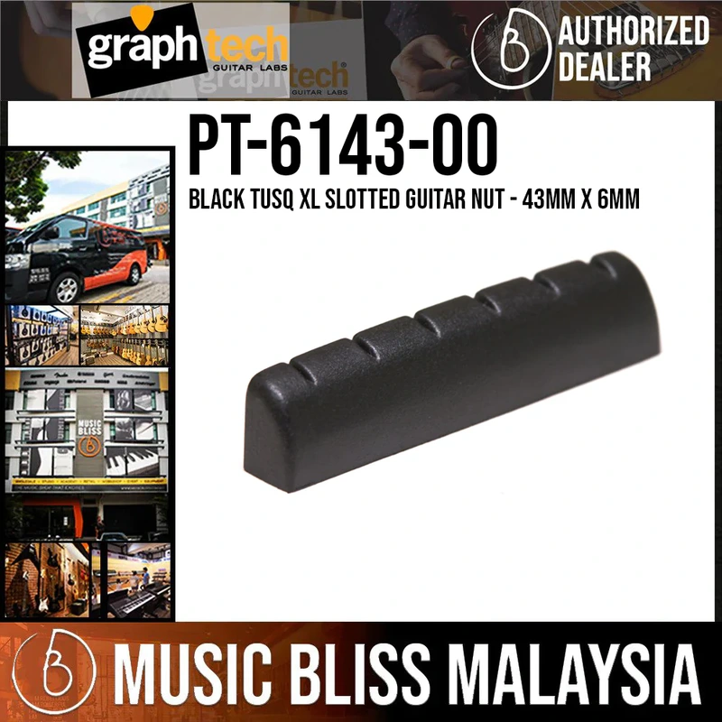 Graph Tech PT-6143-00 Black TUSQ XL Slotted Guitar Nut - 43mm x 6mm