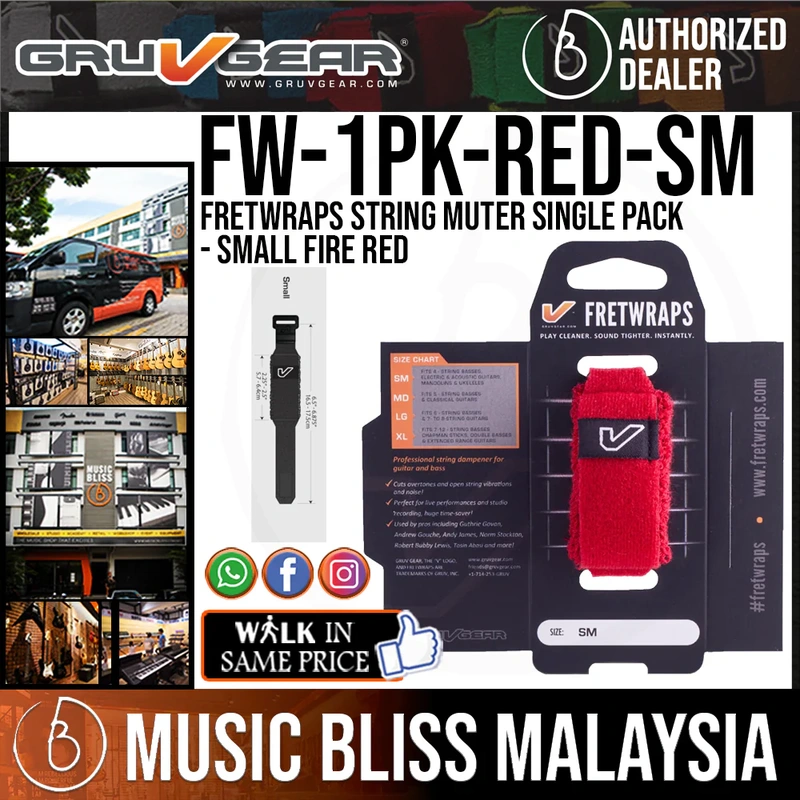 Gruv Gear FretWraps HD 'Fire' Single Pack - Small Red