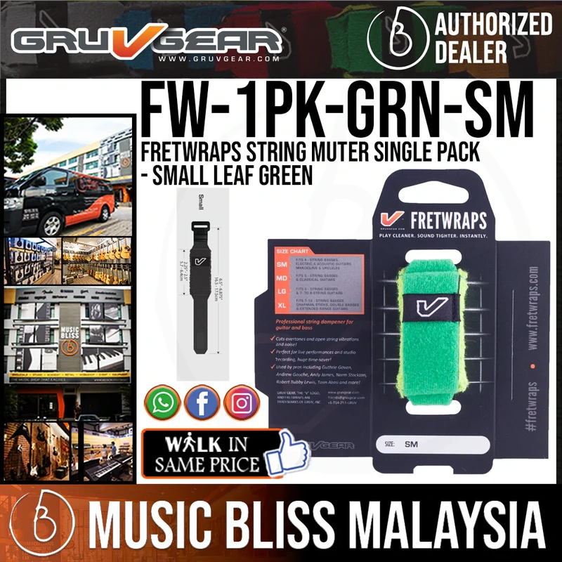 Gruv Gear FretWraps HD 'Leaf' String Muter Single Pack - Small Green