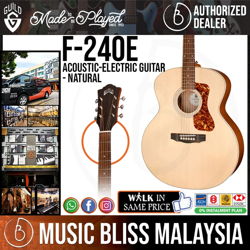 Guild F-240E Acoustic-electric Guitar - Natural
