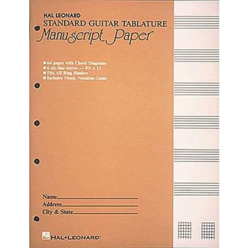 Guitar Tablature Manuscript Standard