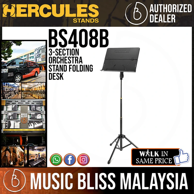 Hercules BS408B 3-Section Orchestra Stand Folding Desk