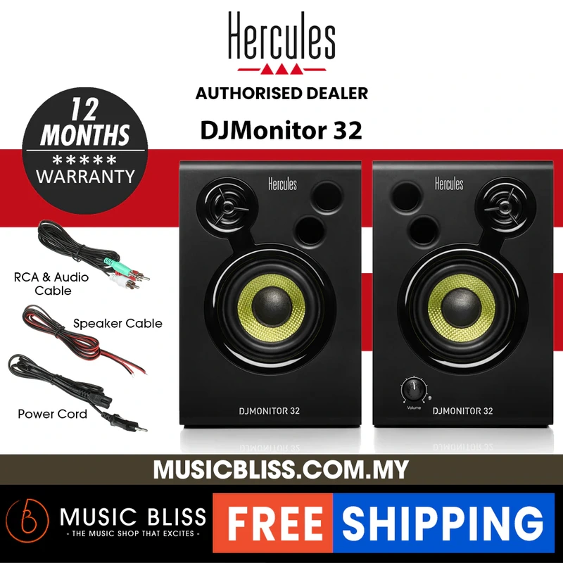 Hercules DJ DJMonitor 32 Active DJ Studio Monitors - Pair