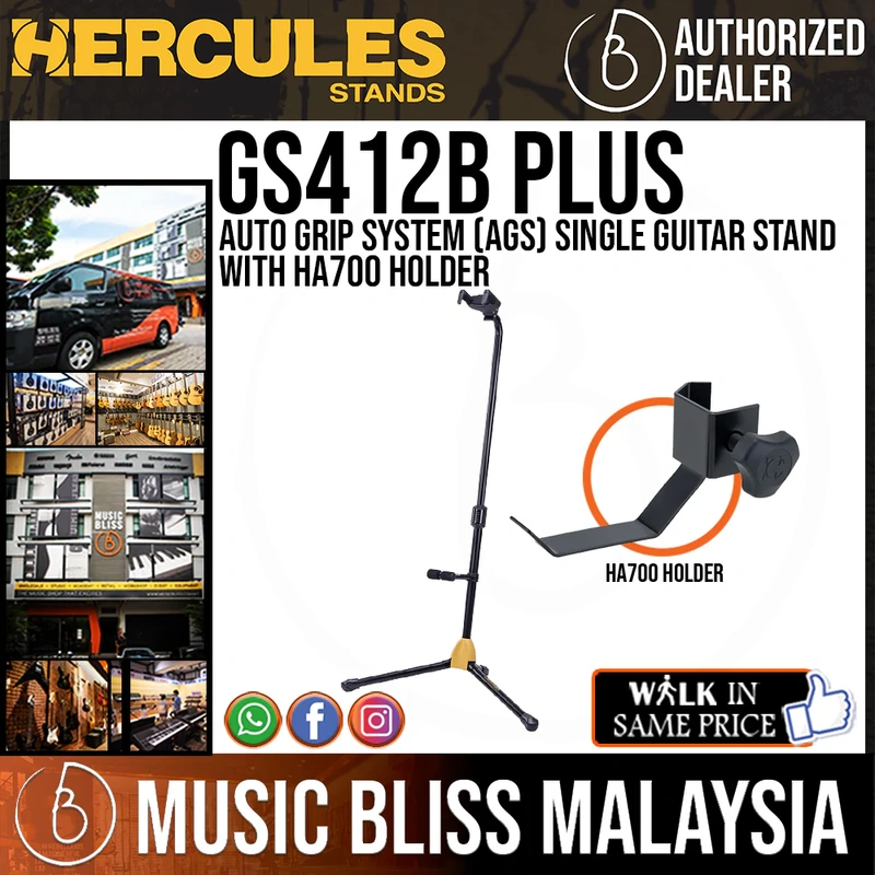 Hercules GS412B Plus (AGS) Single Guitar Stand with HA700 Holder