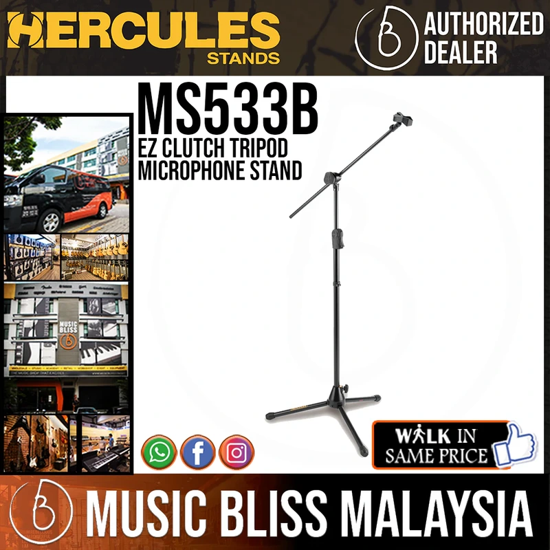 Hercules MS533B EZ Clutch Tripod Microphone Stand